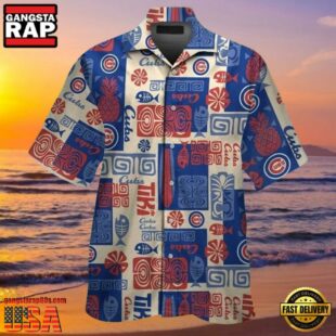 MLB Island Play Ball Cubs Patterned Hawaiian Chicago Cubs Shirt