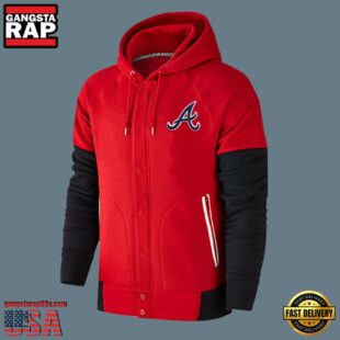 MLB Jersey Atlanta Braves Zip UP Hoodie Red