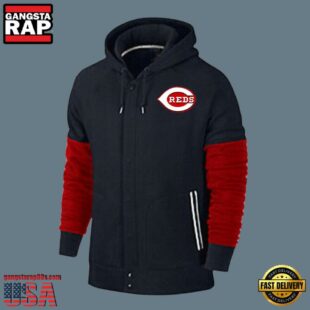 MLB Jersey Cincinnati Reds Zip UP Hoodie Black