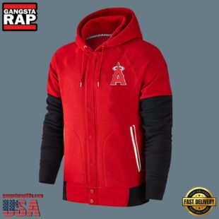 MLB Jersey Los Angeles Angels Zip UP Hoodie Red