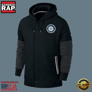 MLB Jersey Seattle Mariners Zip UP Hoodie Black