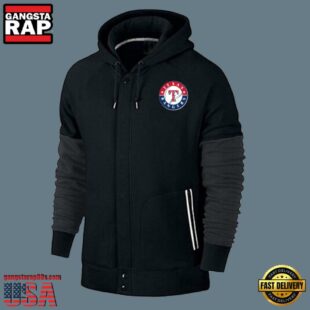 MLB Jersey Texas Rangers Zip UP Hoodie Black