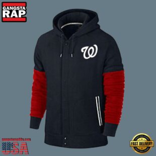 MLB Jersey Washington Nationals Zip UP Hoodie Black