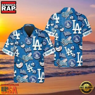 MLB LA Dodgers Iconic Blue Game Day Aloha Shirt - LA Dodgers Style Hot Trending Summer Hawaiian Shirt