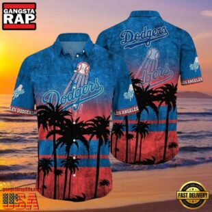 MLB LA Dodgers Sunset Palms Style Hot Trending Summer Hawaiian Shirt Evening Glow Edition