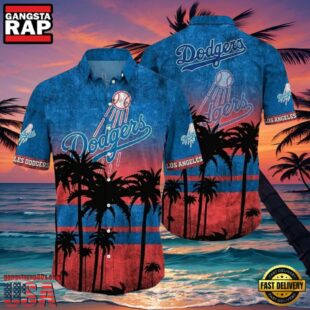 MLB LA Dodgers Sunset Palms Style Hot Trending Summer Hawaiian Shirt Evening Glow Edition