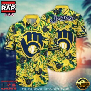 MLB Lemon Zest Pitch - Milwaukee Brewers Citrus Floral Style Hot Trending Summer Hawaiian Shirt