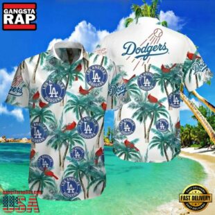 MLB Los Angeles Dodgers Island Life Style Hot Trending Summer Hawaiian Shirt Palm And Cardinal