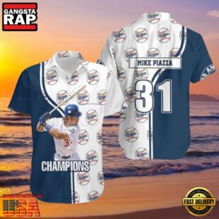 MLB Mike Piazza Dodgers Champions Jersey Style Hot Trending Summer Hawaiian Shirt Legacy Edition