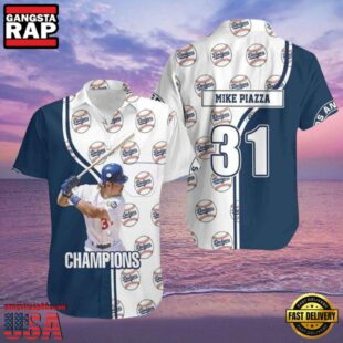 MLB Mike Piazza Dodgers Champions Jersey Style Hot Trending Summer Hawaiian Shirt Legacy Edition