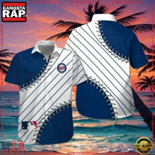 MLB Minnesota Twins Baseball Stitch Summer Hawaiian Shirt