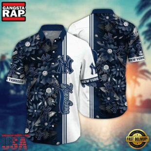 MLB New York Yankees Midnight Floral Hawaiian Shirt