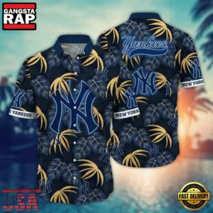 MLB New York Yankees Midnight Palm Hawaiian Shirt