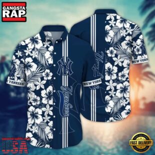 MLB New York Yankees Ocean Breeze Hibiscus Hawaiian Shirt