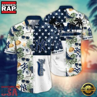 MLB New York Yankees Palm Paradise Hawaiian Shirt