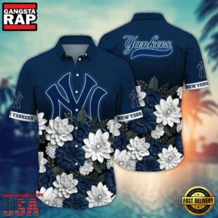 MLB New York Yankees Summer Flower Hawaiian Shirts Design