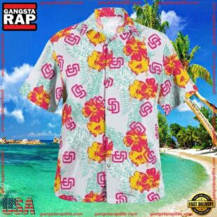 MLB San Diego Padres Hibiscus Bloom Summer Hawaiian Shirt