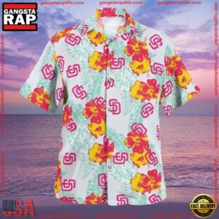 MLB San Diego Padres Hibiscus Bloom Summer Hawaiian Shirt