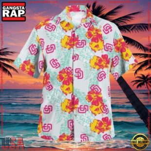 MLB San Diego Padres Hibiscus Bloom Summer Hawaiian Shirt