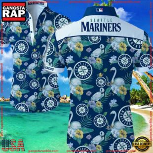 MLB Seattle Mariners Aloha Hawaiian Shirt Summer Button UpGroup