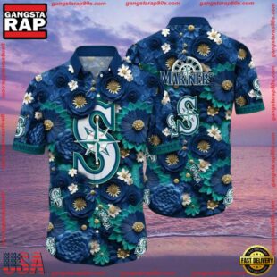 MLB Seattle Mariners Tropical Flower Summer Hawaiian Shirt