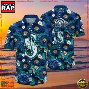 MLB Seattle Mariners Tropical Flower Summer Hawaiian Shirt