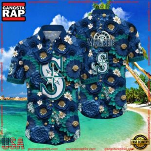 MLB Seattle Mariners Tropical Flower Summer Hawaiian Shirt