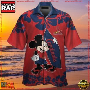 MLB St. Louis Cardinals Mickey Mouse Aloha Shirt