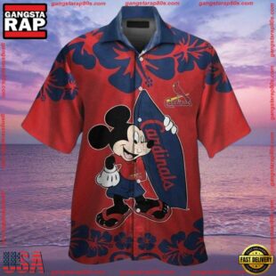 MLB St. Louis Cardinals Mickey Mouse Aloha Shirt