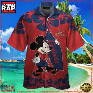 MLB St. Louis Cardinals Mickey Mouse Aloha Shirt