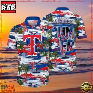 MLB Texas Rangers Flower Aloha Hawaiian Shirt, Summer Football