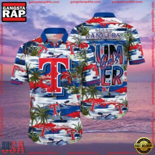 MLB Texas Rangers Flower Aloha Hawaiian Shirt, Summer Football