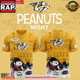 Nashville Predators 75th Anniversary of Peanuts 3D T-Shirt