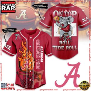 NCAA Alabama Crimson Tide Basketball On Top Baseball Jersey