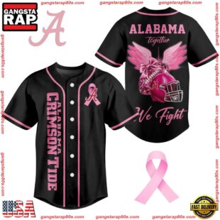 NCAA Alabama Crimson Tide Breast Cancer Awareness We Fight Baseball Jersey