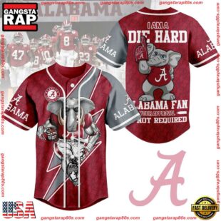 NCAA Alabama Crimson Tide I Am A Die Hard Baseball Jersey