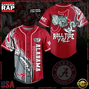 NCAA Alabama Crimson Tide Mascot Yall Baseball Jersey