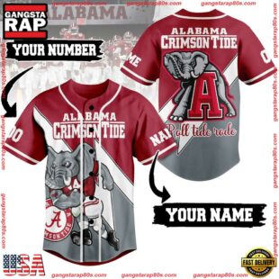 NCAA Alabama Crimson Tide Mastcot Football Baseball Jersey