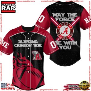 NCAA Alabama Crimson Tide May The Force Be With You Baseball Jersey