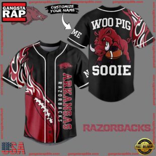 NCAA Arkansas Razorbacks Woo Pig Sooie Baseball Jersey