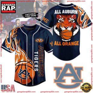 NCAA Auburn Tigers All Auburn All Orange Baseball Jersey