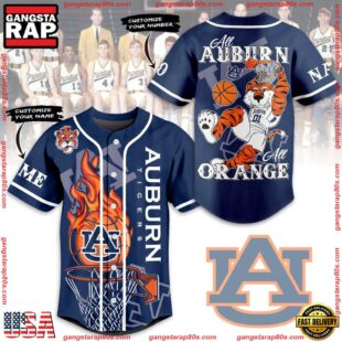 NCAA Auburn Tigers Football Mascot Ready To Fight Custom Baseball Jersey