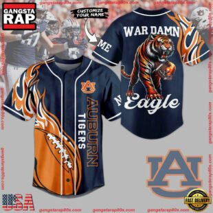 NCAA Auburn Tigers War Dawn Eagle Baseball Jersey