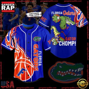 NCAA Florida Gators Football Mascot Ready To Fight Custom Baseball Jersey