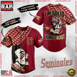 NCAA Florida State Seminoles Football Mascot Ready To Fight Custom Baseball Jersey