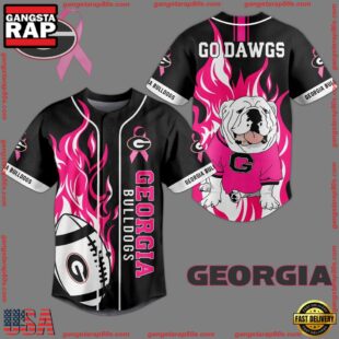 NCAA Georgia Bulldogs Mascot Go Dawgs Black Baseball Jersey