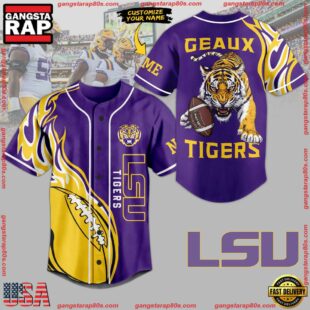 NCAA LSU Tigers Geaux Tigers Baseball Jersey