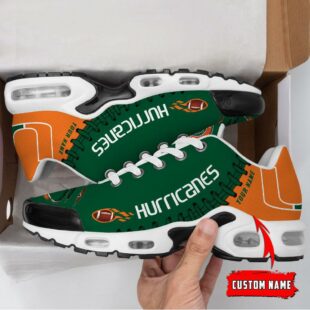 NCAA Miami Hurricanes Football Custom Air Max Plus Shoes