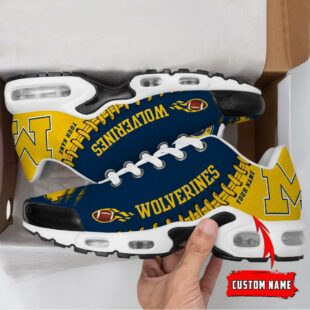 NCAA Michigan Wolverines Football Custom Air Max Plus Shoes