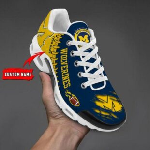 NCAA Michigan Wolverines Football Custom Air Max Plus Shoes